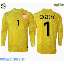 Camisa de time de futebol Polónia Wojciech Szczesny #1 Goleiro Replicas 1º Equipamento Europeu 2024 Manga Comprida